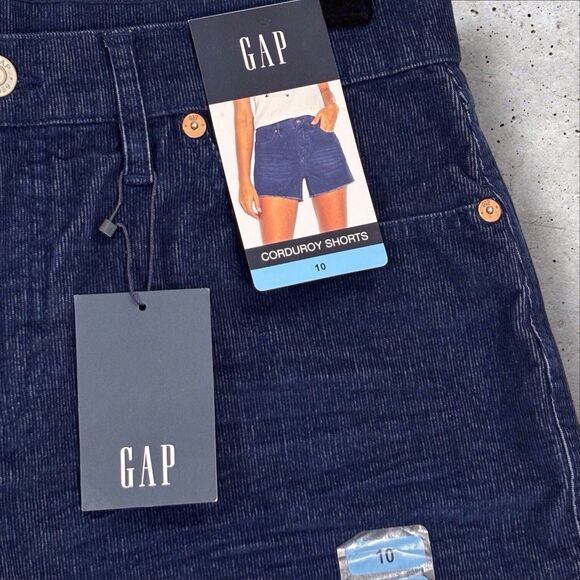 NWT GAP Corduroy Cut Off Shorts Womens 10 Medieval Blue Raw Edge Hem Stretch - Picture 3 of 9